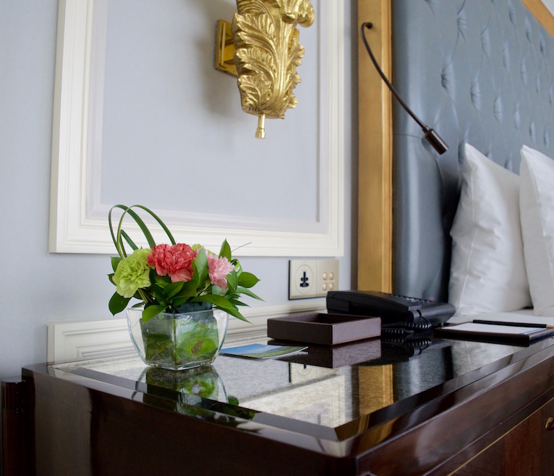 Bedside Table With Fresh Flowers