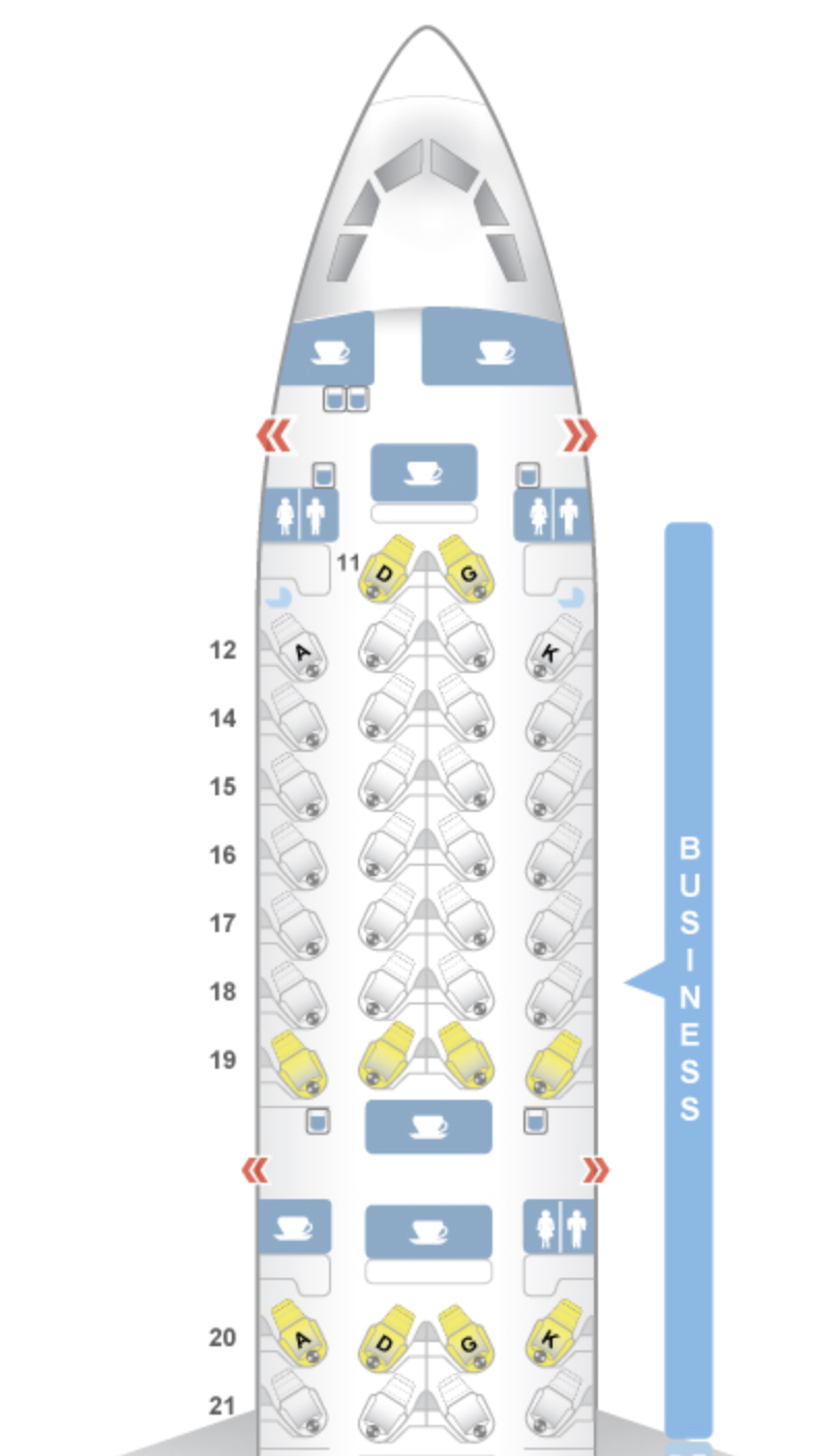 Cathay Pacific Airbus A350 Business Class Seating 