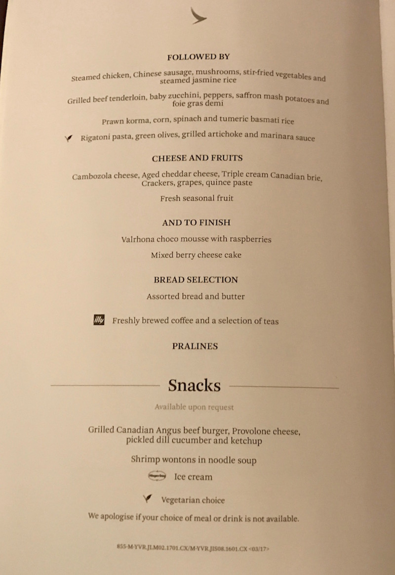 Dinner Menu And Snacks 