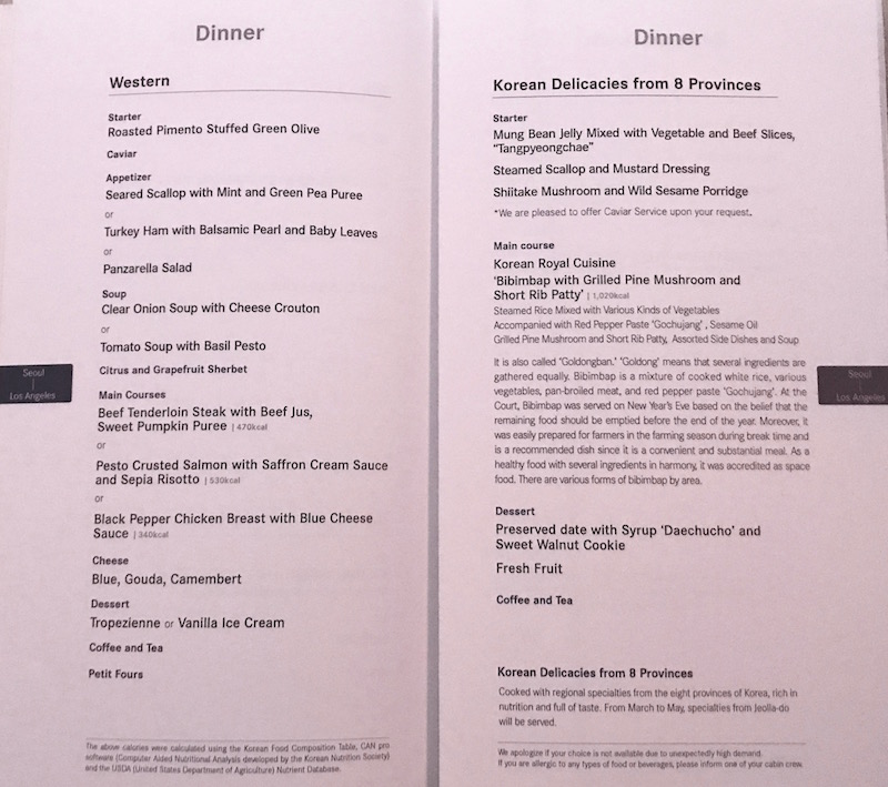 Menu - Dinner Options