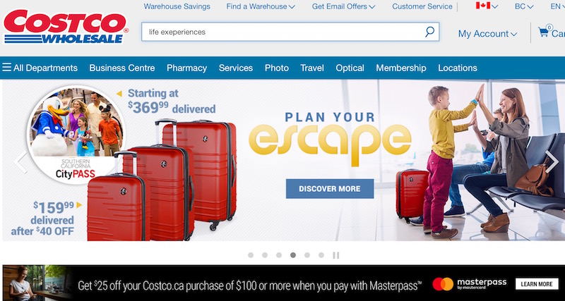 Costco Homepage 