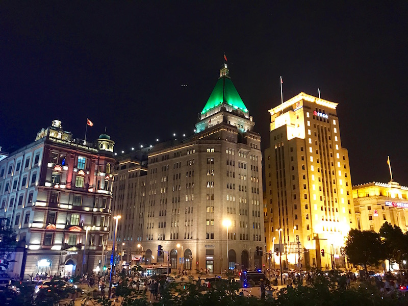 Fairmont Peace Hotel Shanghai Night Exterior 