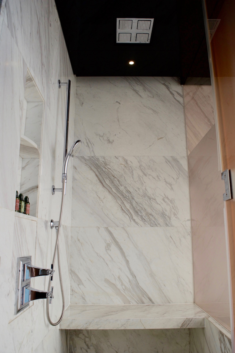 Marble Walk-In Rainforest Shower 