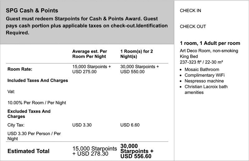 Cash+Points Redemption In Paris