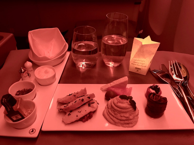 Turkish Airlines Boeing 777 Business Class Meal Service 