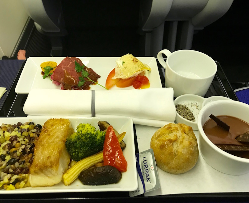 ANA Regional Business Class Dinner Service