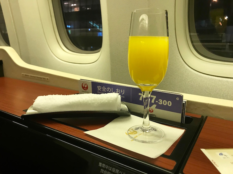 Pre-Departure Mimosa And Warm Towel