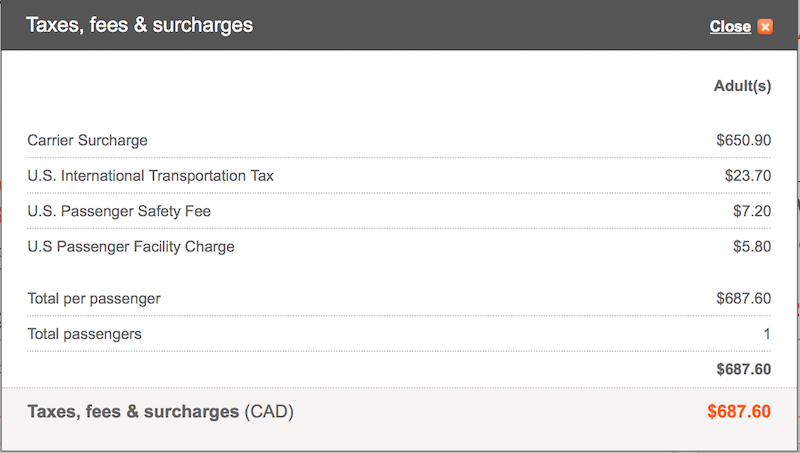 Tax Breakdown For Detroit - Frankfurt On Lufthansa