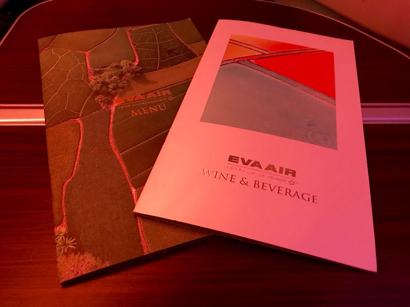 EVA Air Business Class Menu